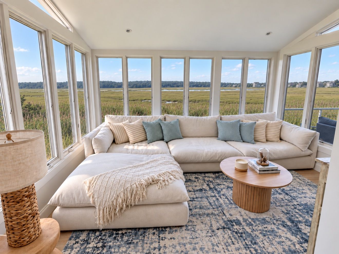 Sunroom at The Egret’s Nest overlooking the South River wetlands